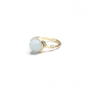 Handmade Wire Wrapped Blue Stone Ring